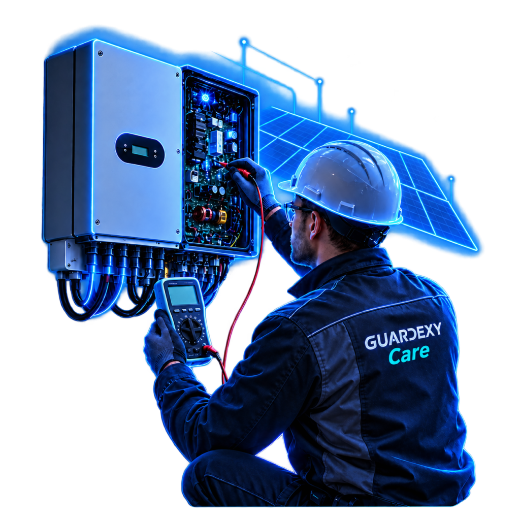 Guardexy Care — technik při servisu a revizi fotovoltaického střídače